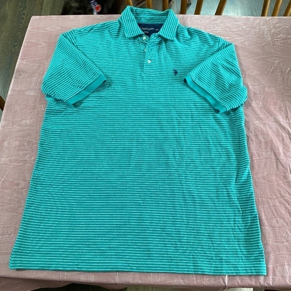 U.S Polo Assn Green Striped Polo 2XL - Picture 1 of 9